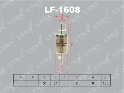 Производитель: LYNX, номер запчасти: LF1608 