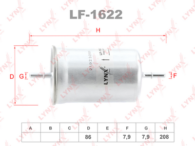 Производитель: LYNX, номер запчасти: LF1622 